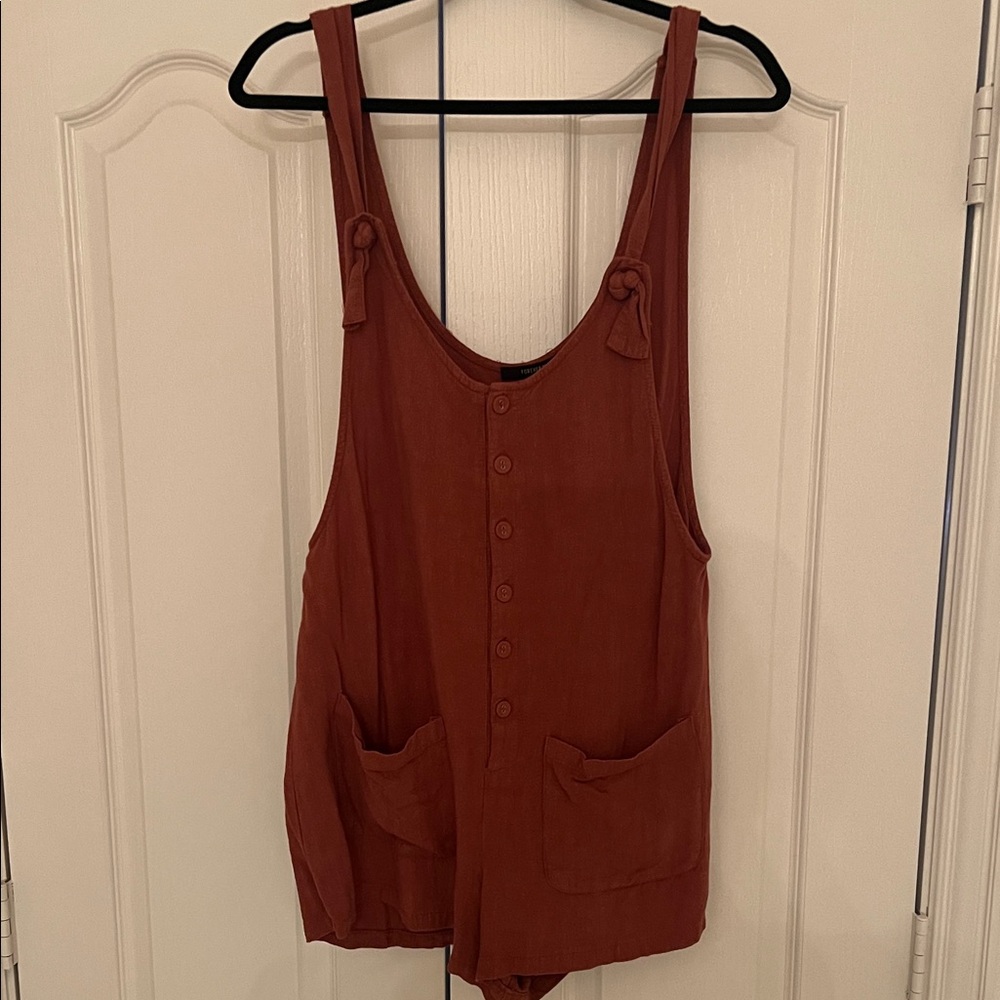 Forever 21 Terracotta Buttoned Romper